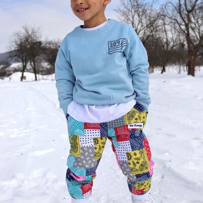 304 Juniors Sky Blue Winter Retro Sweater