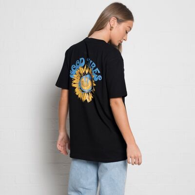 304 Womens Good Vibes Black T-Shirt