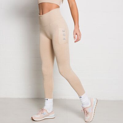 304 Womens Ribbed Seamless 3D Fit Legging Nude