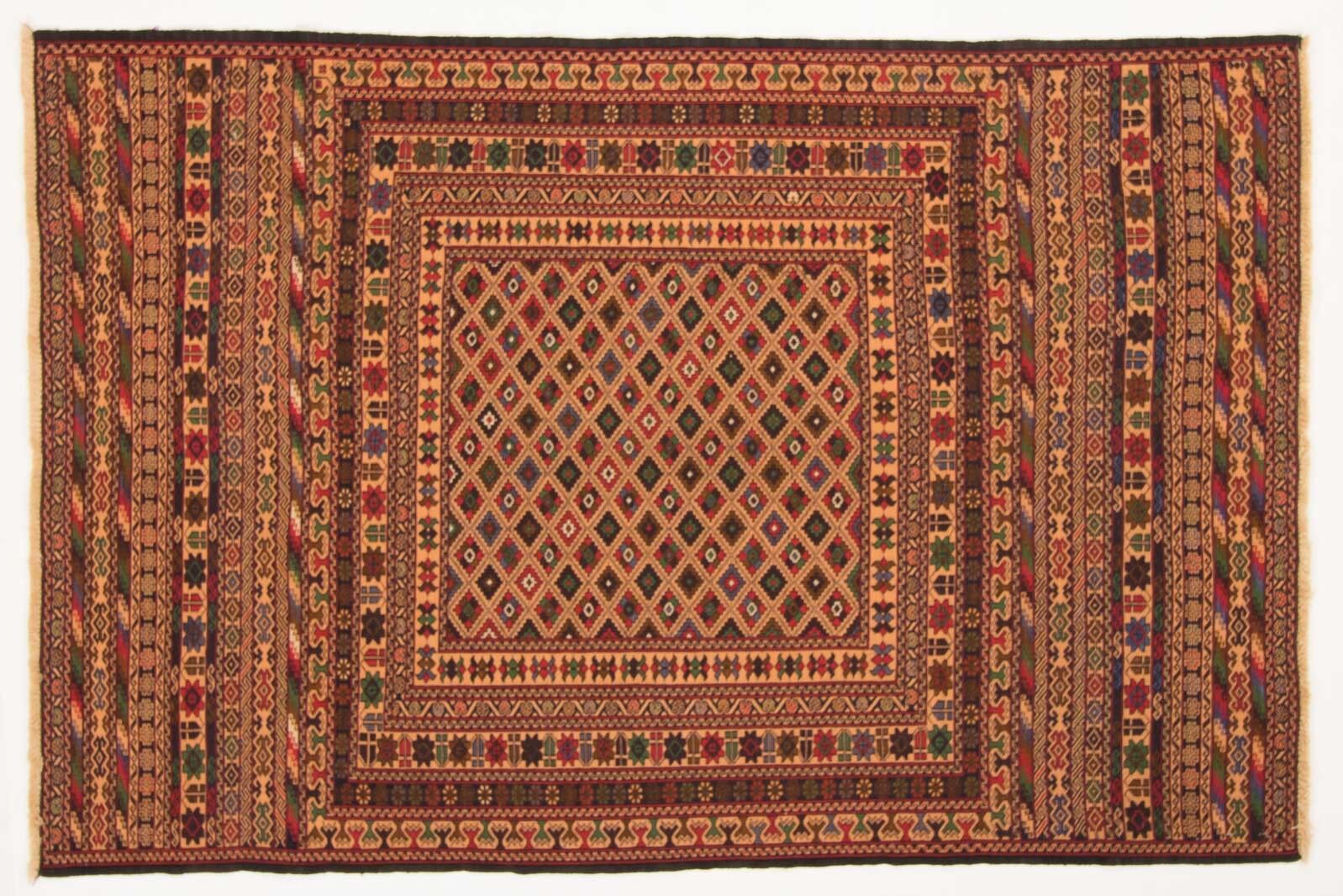 Afghan Mushwani Kilim 184x122 tappeto tessuto a mano 120x180 multicolore orientale