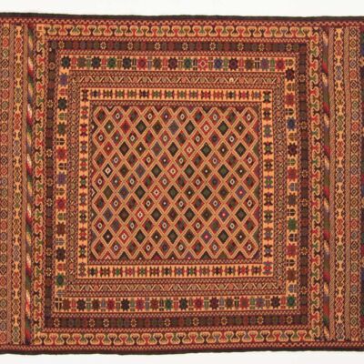 Afghan Mushwani Kilim 184x122 hand-woven carpet 120x180 multicolored oriental