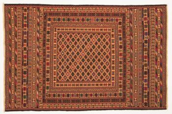 Tapis Afghan Mushwani Kilim 184x122 tissé main 120x180 multicolore oriental 1