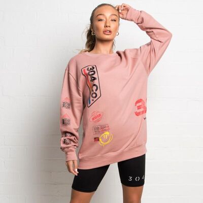 304 Womens Retro Dusty Pink Sweatshirt