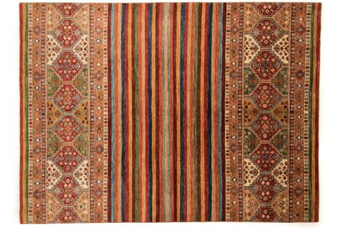 Afghan Chobi Ziegler Khorjeen 274x203 Handgeknüpft Teppich 200x270 Mehrfarbig Linien