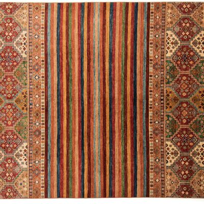 Afghan Chobi Ziegler Khorjeen 274x203 hand-knotted carpet 200x270 multicolored lines