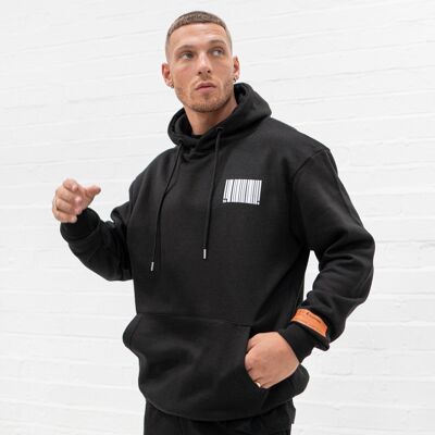 304 Mini Tag Barcode Hoodie Black