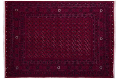 Afghan Orientteppich 281x200 Handgeknüpft Teppich 200x280 Rot Geometrisch Muster