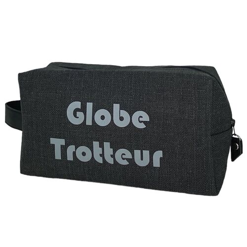 Trousse nomade M, "Globetrotteur", anjou noir