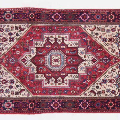 Tapis persan Qultug 120x76 noué main 80x120 tapis oriental rouge à poils courts d'Orient