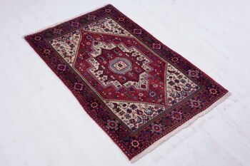 Tapis persan Qultug 120x76 noué main 80x120 tapis oriental rouge à poils courts d'Orient 3