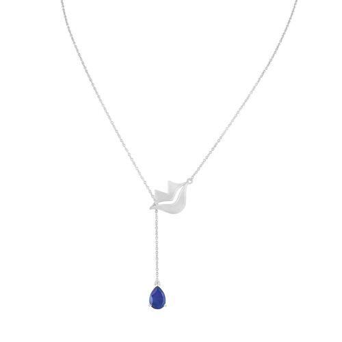 Collier chaîne HÉRA en laiton avec Lapis Lazuli