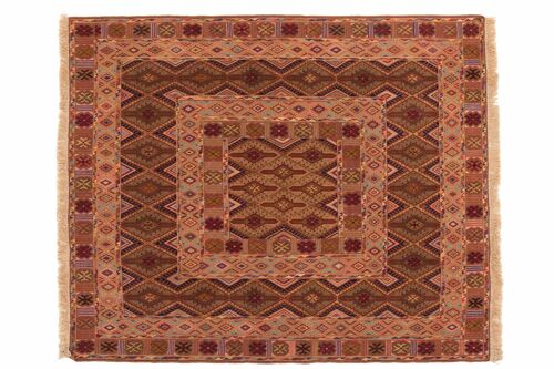 Afghan Mushwani Kelim 167x139 Handgewebt Teppich 140x170 Mehrfarbig Orientalisch