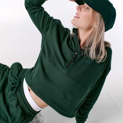 All Day Cropped Jacket Forest Green