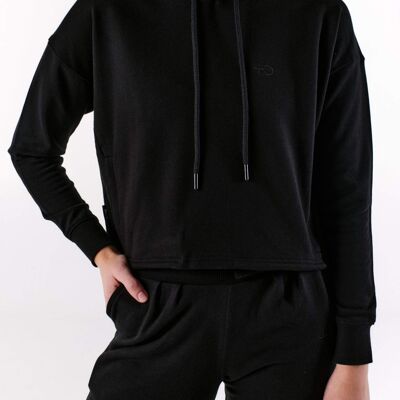 All Day Cropped Hoodie Black