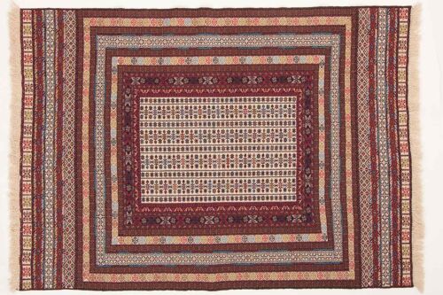 Afghan Mushwani Kelim 180x130 Handgewebt Teppich 130x180 Mehrfarbig Geometrisch Muster