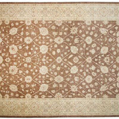 Afghan Chobi Ziegler 421x306 tappeto annodato a mano 310x420 motivo geometrico marrone