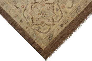 Tapis Afghan Chobi Ziegler 421x306 noué main 310x420 motif géométrique marron 2