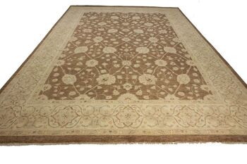 Tapis Afghan Chobi Ziegler 421x306 noué main 310x420 motif géométrique marron 4