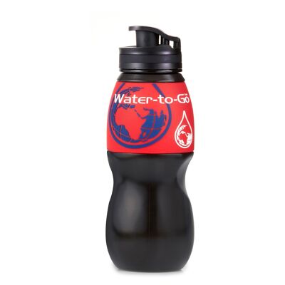 Botella de 75CL en negro con funda roja