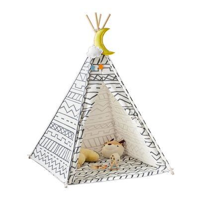 Simpletrade Tipi Speeltent - Speeltent - Voor kinderen - Geïntegreerde vloer - Kinderhuisje - 121x158x118 cm