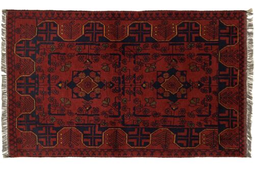 Afghan Khal Mohammadi 120x74 Handgeknüpft Teppich 70x120 Rot Geometrisch Muster