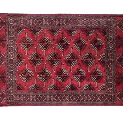 Caucaso Bukhara 147x103 tappeto annodato a mano 100x150 rosso motivo geometrico, pelo corto