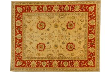 Tapis Afghan Chobi Ziegler 240x197 noué main 200x240 beige, oriental, poils courts 1