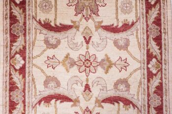 Tapis Afghan Chobi Ziegler 260x83 noué main 80x260 tapis de passage beige motif fleur 4