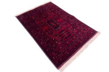 Tapis Afghan Belgique Khal Mohammadi 142x100 noué main 100x140 marron géométrique 3