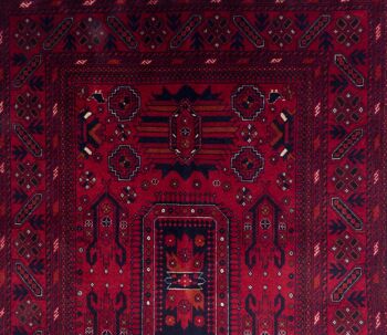 Tapis Afghan Belgique Khal Mohammadi 142x100 noué main 100x140 marron géométrique 5