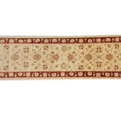 Afghan Chobi Ziegler 282x76 tappeto annodato a mano 80x280 runner motivo floreale rosso