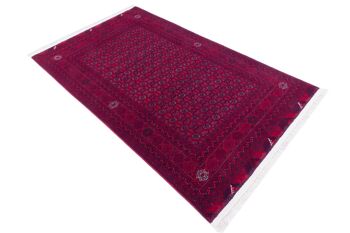 Tapis oriental afghan 200x120 tapis noué main 120x200 motif géométrique rouge 3