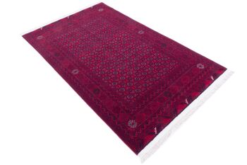 Tapis oriental afghan 200x120 tapis noué main 120x200 motif géométrique rouge 4