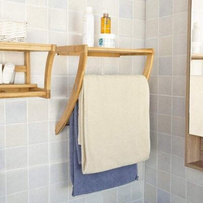 Wandplank badkamer | Handdoekhouder | Bamboe