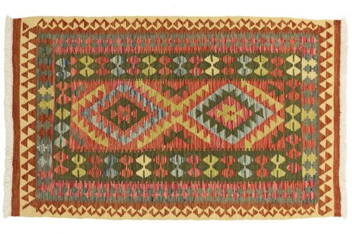 Afghan Maimana Kelim Bunt 177x110 Handgewebt Teppich 110x180 Mehrfarbig Geometrisch