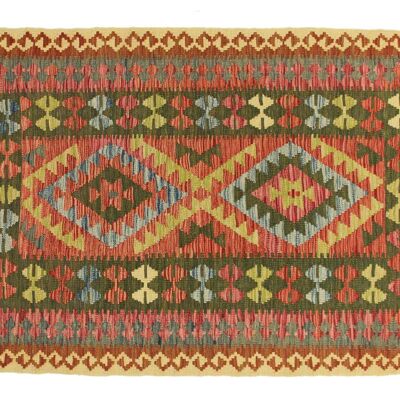 Afghan Maimana Kilim Multicolore 177x110 Tappeto intrecciato a mano 110x180 Multicolore geometrico