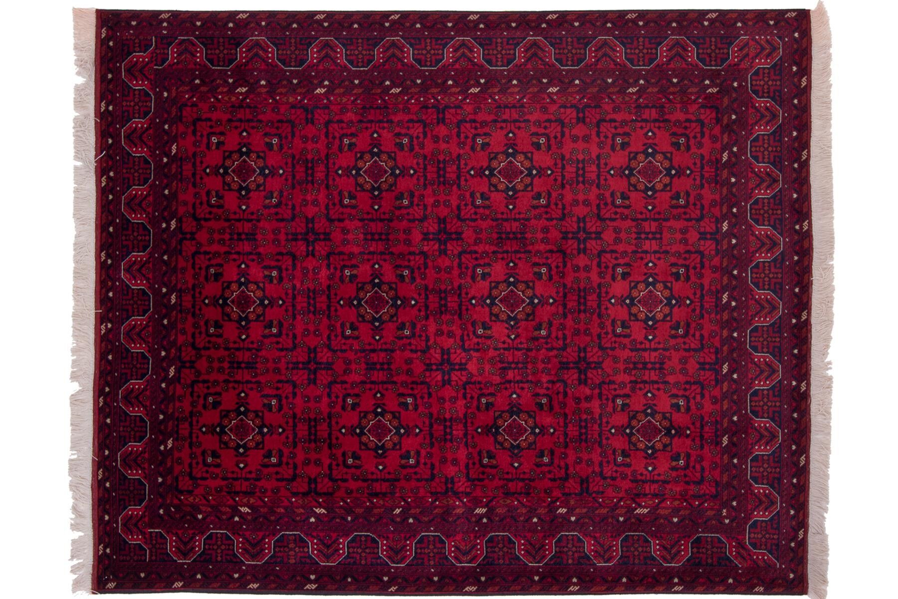 Afghan Belgique Khal Mohammadi 189x154 Tappeto annodato a mano 150x190 Marrone Geometrico