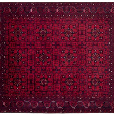 Afghan Belgique Khal Mohammadi 189x154 alfombra anudada a mano 150x190 marrón geométrico
