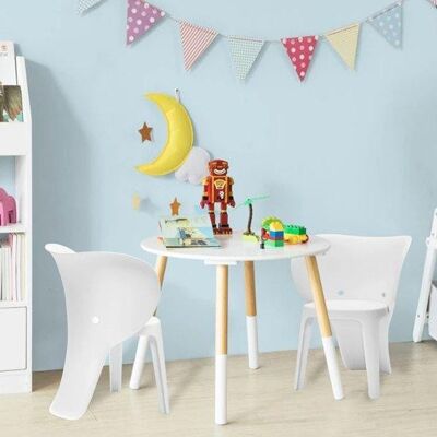 Set van 2 kinderstoelen | 32cm | Wit