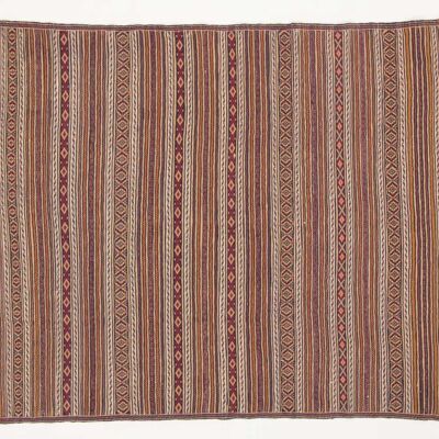 Alfombra afgana Mushwani Kilim 181x130 tejida a mano 130x180 líneas multicolores hechas a mano