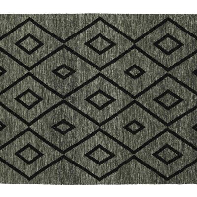 Kelim 240x170 hand-woven carpet 170x240 anthracite geometric pattern handwork Orient