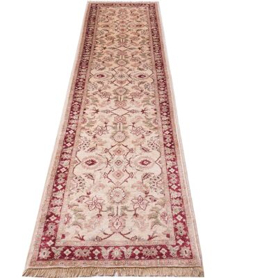 Afghan Chobi Ziegler 305x76 hand-knotted carpet 80x310 runner beige oriental