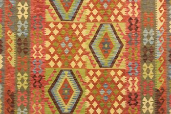 Afghan Maimana Kilim Colorful 298x196 Tapis tissé à la main 200x300 multicolore géométrique 5