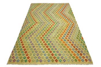 Afghan Maimana Kilim Coloré 244x173 Tapis tissé à la main 170x240 Artisanat Chambre Orient 2