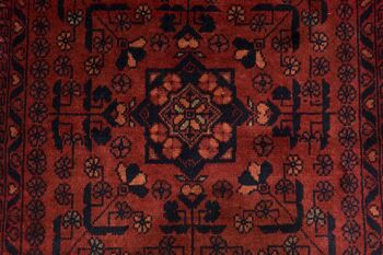Tapis Afghan Khal Mohammadi 120x73 noué main 70x120 motif géométrique rouge 4