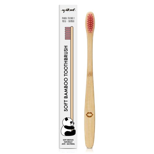 Bamboo toothbrush (Pink bristles)