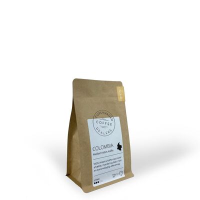 Mittel geröstete Kaffeebohnen aus Kolumbien - 250 g. Geschliffen für Kolbenkanne.