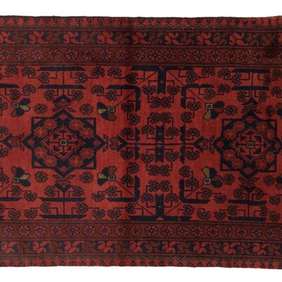 Afghan Khal Mohammadi 120x76 Handgeknüpft Teppich 80x120 Rot Geometrisch Muster