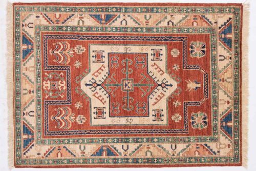Afghan Chobi Ziegler 152x100 Handgeknüpft Teppich 100x150 Rot Geometrisch Muster