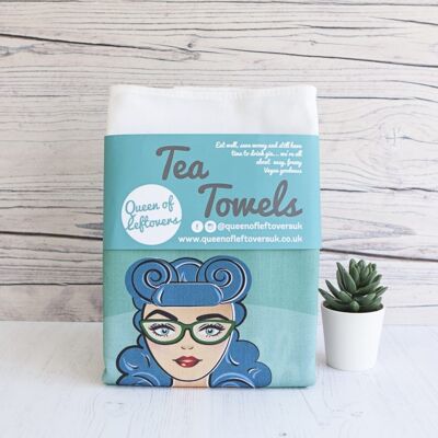 Queen of leftovers tea towel set